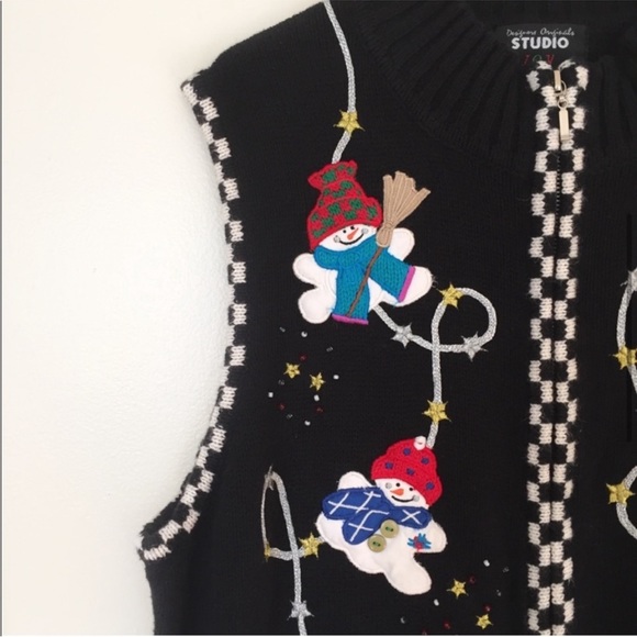 Designers Originals Studio Snowman Ugly Christmas Vest - Picture 4 of 8